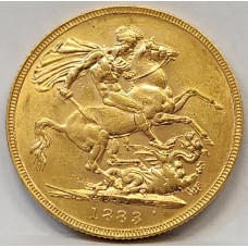AUSTRALIA 1883 . ONE 1 SOVEREIGN . MELBOURNE . GOLD